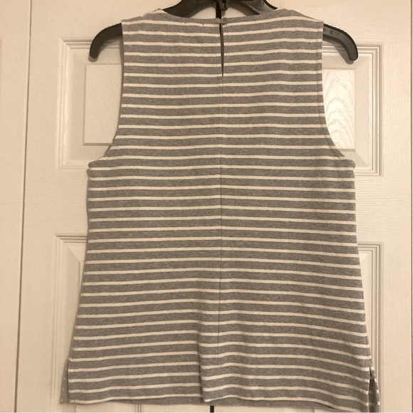 J Crew Striped Jewel Collar Sleeveless Top Size Small - Picture 3 of 5